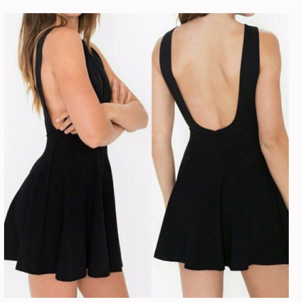 american apparel black backless dress